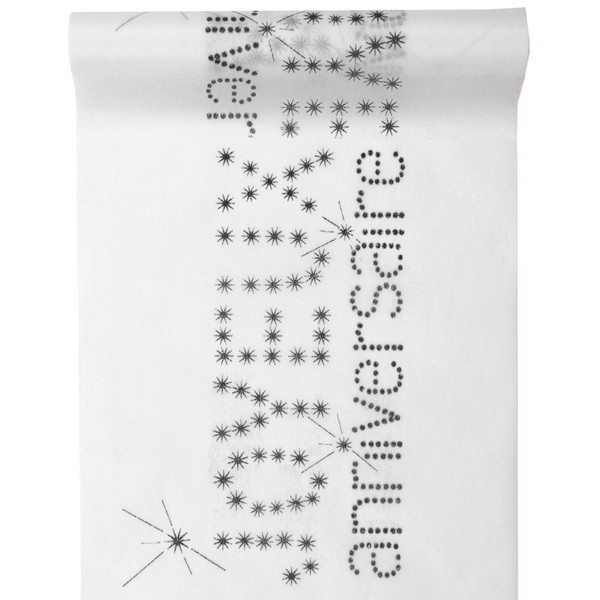 Chemin De Table Blanc Joyeux Anniversaire