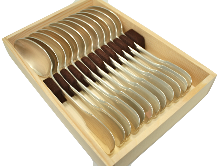 Cuvette Puzzle Rangement Argenterie Sur Mesure Pour 12 Cuilleres Ou Fourchettes A Dessert