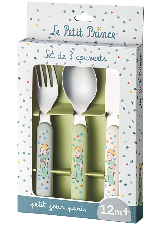 Set Le Petit Prince – 4 Tasses à Café En Céramique + 4 Cuillères, Bleu Et Blanc