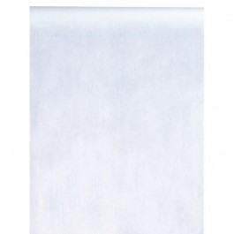 Chemin de table blanc 10 mètres x largeur 30 cm. Polyester non tissé.