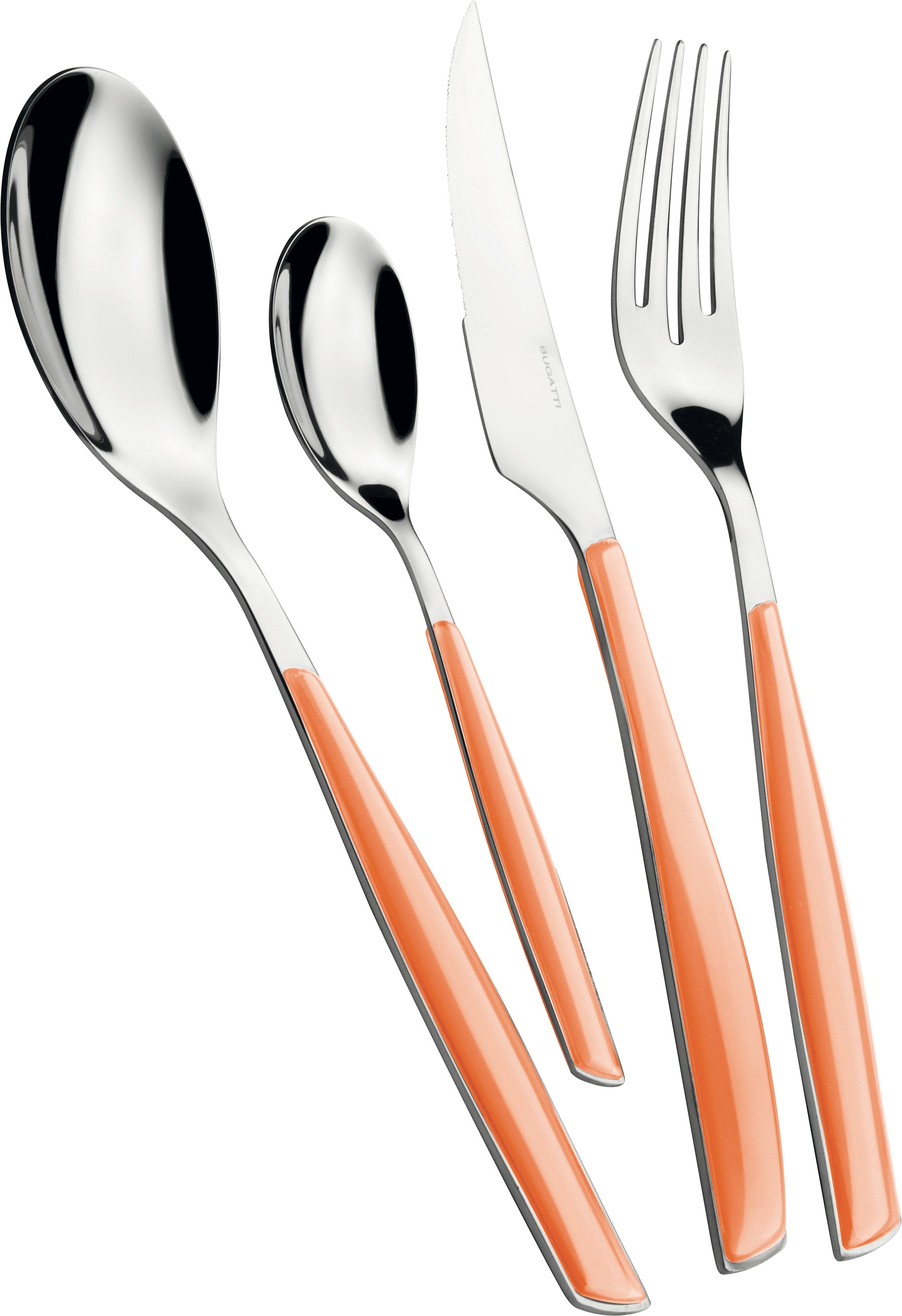 Couverts Bugatti Paillettes Or - Ensemble Adulte Acier Inoxydable, Neuf