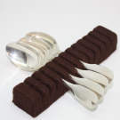 Rangement argenterie: Support de couverts Marron pour 12 cuillères à café/thé ou 12 fourchettes à gâteau