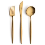 Set de 24 pièces Moon Cutipol doré mat sans écrin