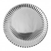 Lot de 10 assiettes métalliques Grises en carton, diamètre 23 cm.