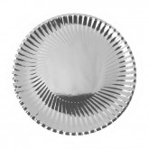 Lot de 10 assiettes à dessert métalliques Grises en carton, diamètre 18 cm.