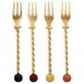 Lot de 4 fourchettes à dessert Bitossi "Torchon"