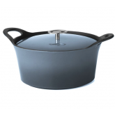 Cocotte ronde bleu denim Volcan Cuisinox avec couvercle, diam 20 cm