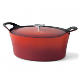 Cocotte ovale rouge Volcan Cuisinox avec couvercle, diam 29 cm