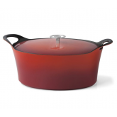 Cocotte ovale rouge Volcan Cuisinox avec couvercle, diam 35 cm