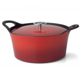 Cocotte ronde rouge Volcan Cuisinox avec couvercle, diam 20 cm