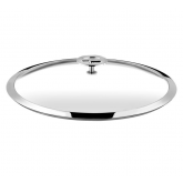 Couvercle en verre (bouton en acier et inox) Universel Cuisinox, diam 16 cm