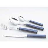 Set de 24 pièces. Couverts italiens Zara Rivadossi bleus.