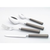 Set de 24 pièces. Couverts marron italiens, modèle "Zara" Rivadossi.