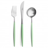 Set de 24 pièces Goa Cutipol vert céladon et inox brossé sans écrin