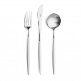 Set de 24 pièces Goa Cutipol blanc et inox brossé sans écrin