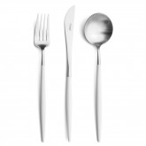 Set de 75 pièces Goa Cutipol blanc et inox brossé sans écrin