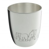 Timbale Ercuis Elephants en métal argenté