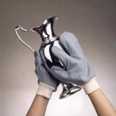 Paire de gants d'orfèvre gris, anti-oxydants.