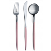 Set de 24 pièces Goa Cutipol rose et inox brossé sans écrin