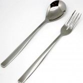 -25% Couverts de service Iris Bugatti en inox (1 cuillere + fourchette de service)