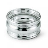 Rond de serviette perles Greggio en métal argenté