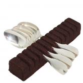 Rangement argenterie: Support de couverts Marron pour 12 cuillères à café/thé ou 12 fourchettes à gâteau