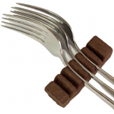 Support Marron pour 6 Fourchettes/Cuillères de table ou à dessert