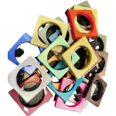 Lot de 19 ronds de serviettes Natura Sabre Multicolor (avec petite corbeille inox offerte)