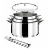 -30% Série 3 casseroles + 1 poignée Eclipse Cuisinox, Inox, diam 16, 18 et 20 cm