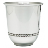 Timbale Bapteme Perles en Etain poli Loupyo