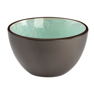 Médard De Noblat - Bols Déjeuner 15 Cm Vertigo Denim (lot De 6) En Grès Réactif Bleu Avec Filet Brun