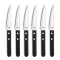 Coffret 6 couteaux Steak Pizza Noir, Amefa