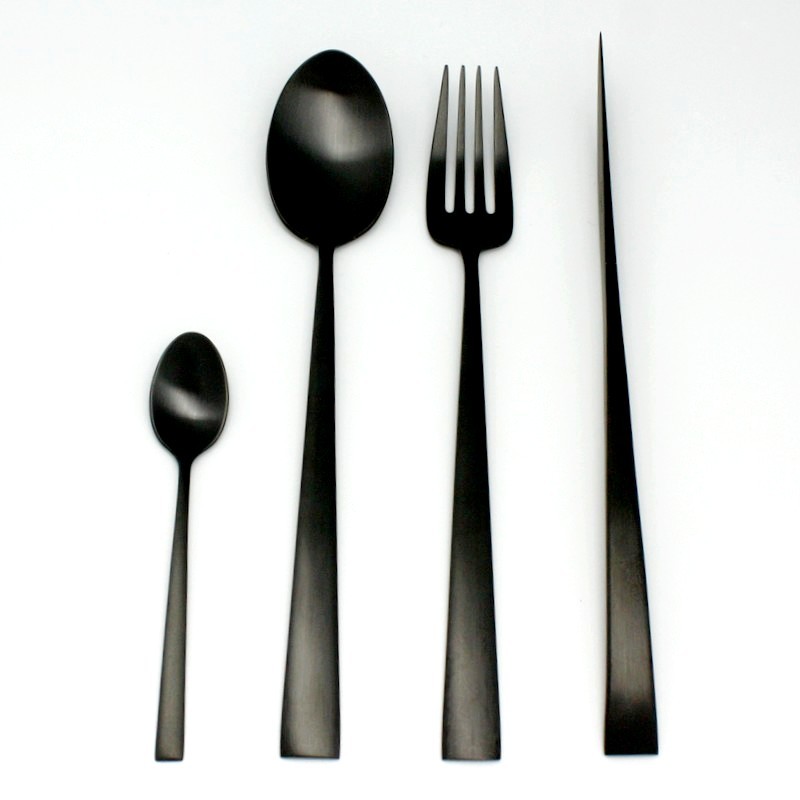 Couverts Noirs Brosse En Inox Cutipol Collection Duna