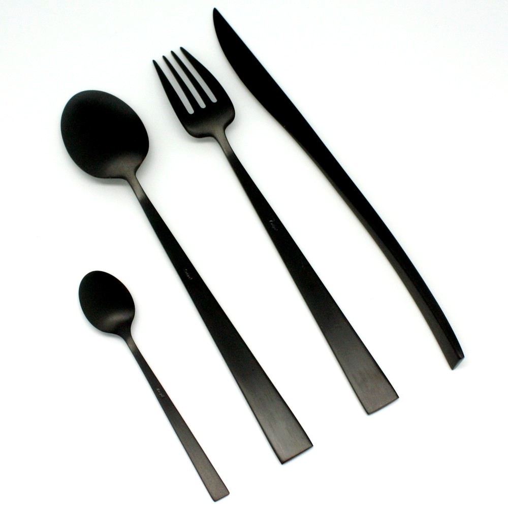 Set de Couverts, Métal Noir Mat