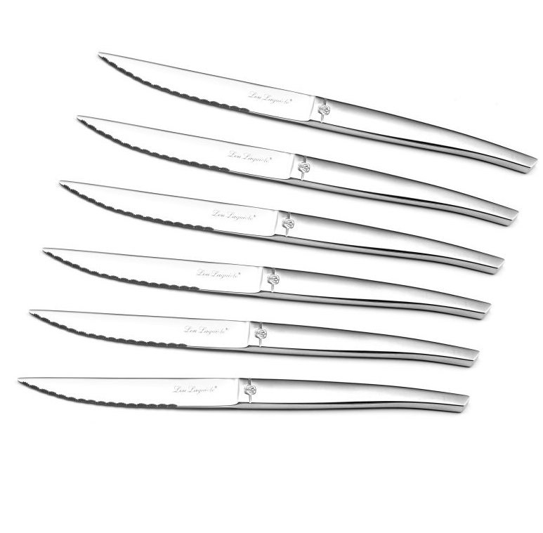 Lou Laguiole Jet - Lot De 6 Cuillères Glace & Long Drink En Acier Inoxydable
