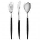 Set of 24 pieces Mio Cutipol Black and brushed stainless steel