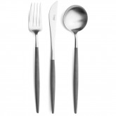 Set of 24 pieces Goa Cutipol Grey and brushed stainless steel