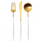 Set of 24 pieces Goa Gold matte and handle Black Cutipol (without case)