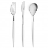Set of 24 pieces Mio Cutipol White and brushed stainless steel