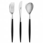 Set of 24 pieces Mio Cutipol Black and brushed stainless steel