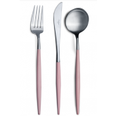 Set of 24 pieces Cutipol Goa pink and brushed stainless steel without case