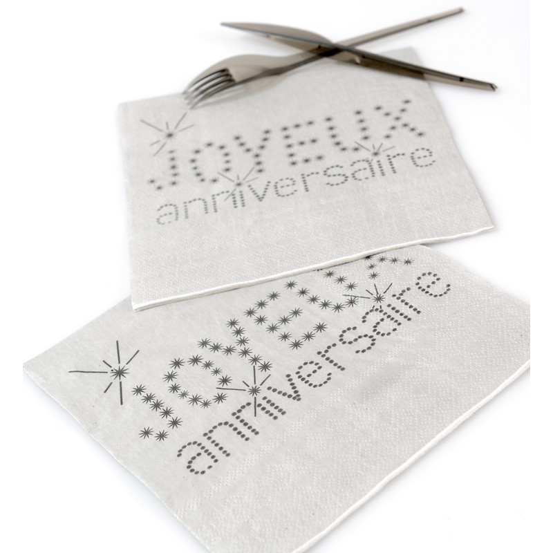 Serviettes En Papier Pour Anniversaire Couleur Argent Serviettes En Papier Pour Anniversaire Couleur Argent